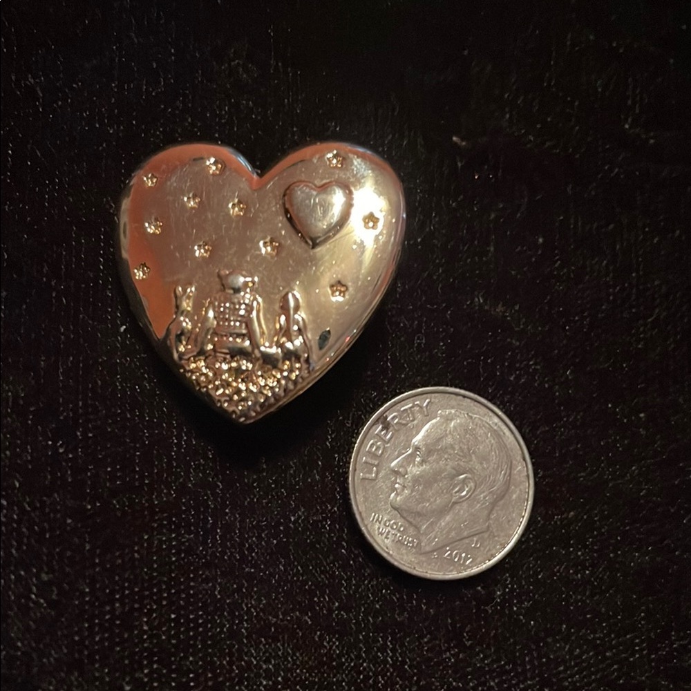 Silver Heart-Shaped Brooch